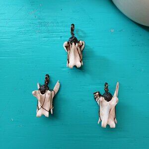 Volcanic Rock Wrapped Vertebrae Pendant (only 3 of a kind)